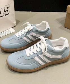 Retro Blue Stripe Casual Sneakers